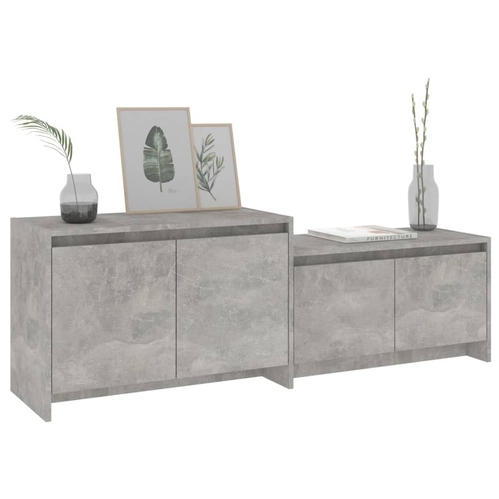 vidaXL TV Cabinet Concrete Gray 57.7&quot;x13.8&quot;x19.7&quot; Chipboard