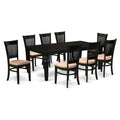 East West Furniture Lgva9-Blk-C 9 Piece Kitchen Table Set Includes A Rectangle Dining Table With Butterfly Leaf And 8 Linen Fabric Dining Room Chairs, 42X84 Inch, Black