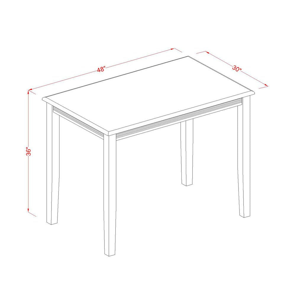 East West Furniture YAFA5-BLK-W 5 Piece Counter Height Dining Table Set Includes a Rectangle Wooden Table and 4 Kitchen Dining Chairs, 30x48 Inch, Black & Cherry
