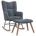 vidaXL Rocking Chair with Ottoman - Elegant and Modern Design - Dark Gray Velvet - Comfortably Padded - Durable Frame - Assembly