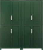 Crosley Furniture Savannah 2-Piece Pantry Storage Cabinet Set with Shelves, Kitchen, Dining, or Laundry Room, Hunter Green