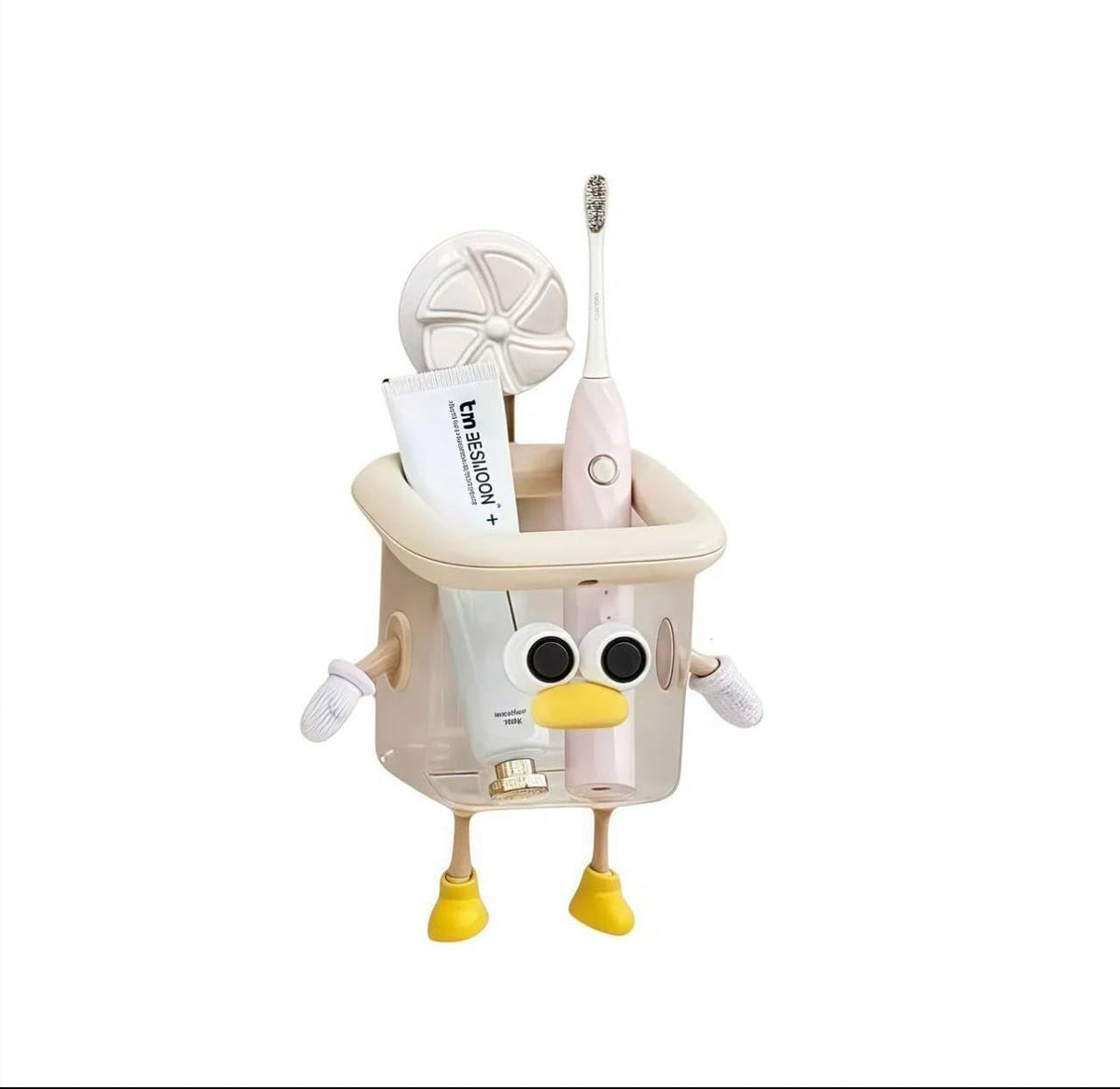 Cartoon Toothbrush Holder for Kids & Adults  Self Adhesive Wall Mounted Bathroom Storage Rack for Toothbrush  Razor & Cosmetic