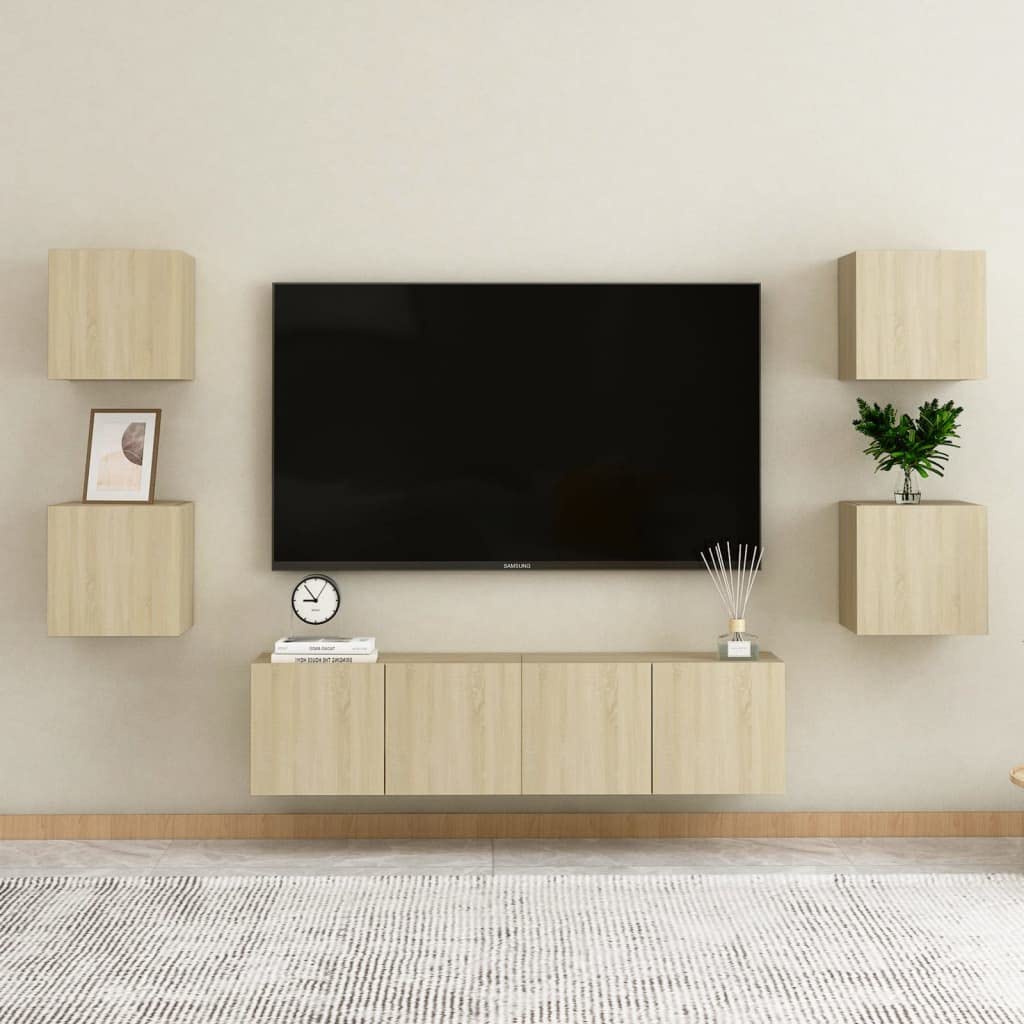 vidaXL Wall Mounted TV Cabinet Sonoma Oak 12&quot;x11.8&quot;x11.8&quot;