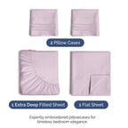 Extra Deep Pocket King Sheets - 4 Piece Breathable & Cooling Bed Sheets - Hotel Luxury Sheet Set - Soft, Wrinkle Free & Comfy - Easily Fits Extra Deep Mattresses - Deep Pocket Light Lavender Sheets