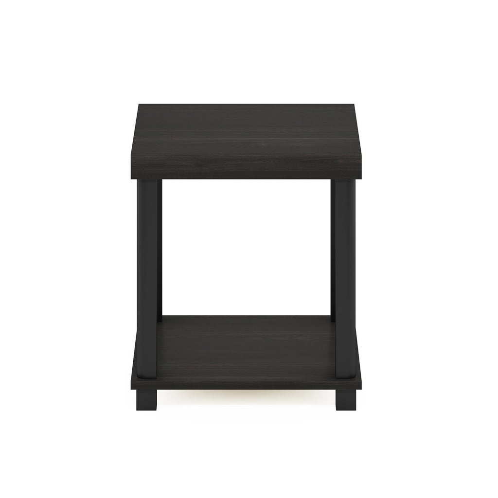 Furinno Turn-N-Tube Classic 2-Tier End Table, Side Table, Espresso/Black