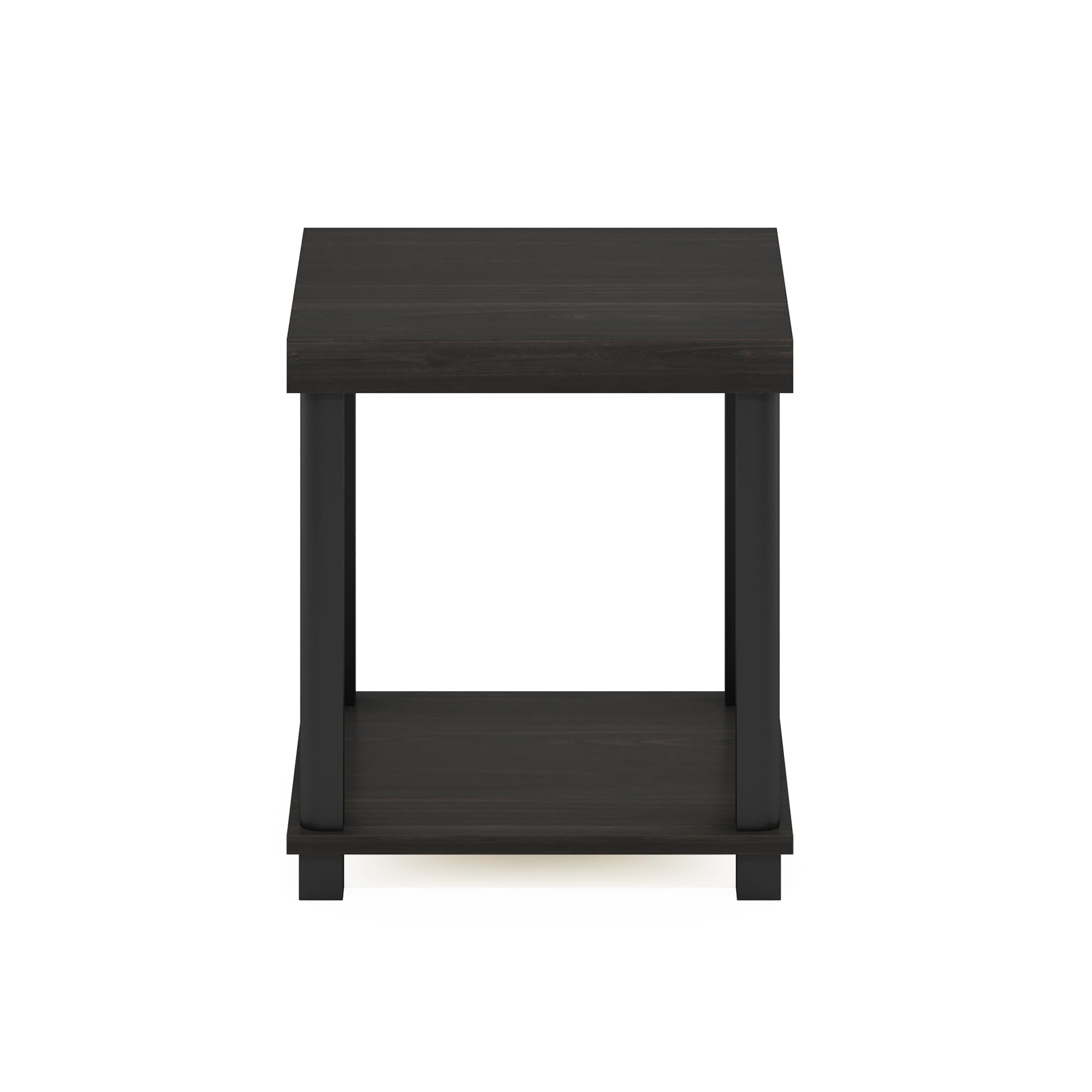 Furinno Turn-N-Tube Classic 2-Tier End Table, Side Table, Espresso/Black