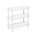 Furinno Turn-N-Tube 23-Inch 3-Tier Curved Freestanding Shoe Rack Storage Organizer, White/White