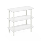 Furinno Turn-N-Tube 23-Inch 3-Tier Curved Freestanding Shoe Rack Storage Organizer, White/White