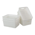 Easymanie Plastic Weave Storage Basket Bin, 10 x 7.5 x 4, 6 Pack