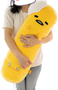 Futurecos Cute Yellow Long Egg Plush Toy Round Pillow The Lazy Egg Stuffed Doll Toys Decorative Throw Pillows Bed Decor Gift For