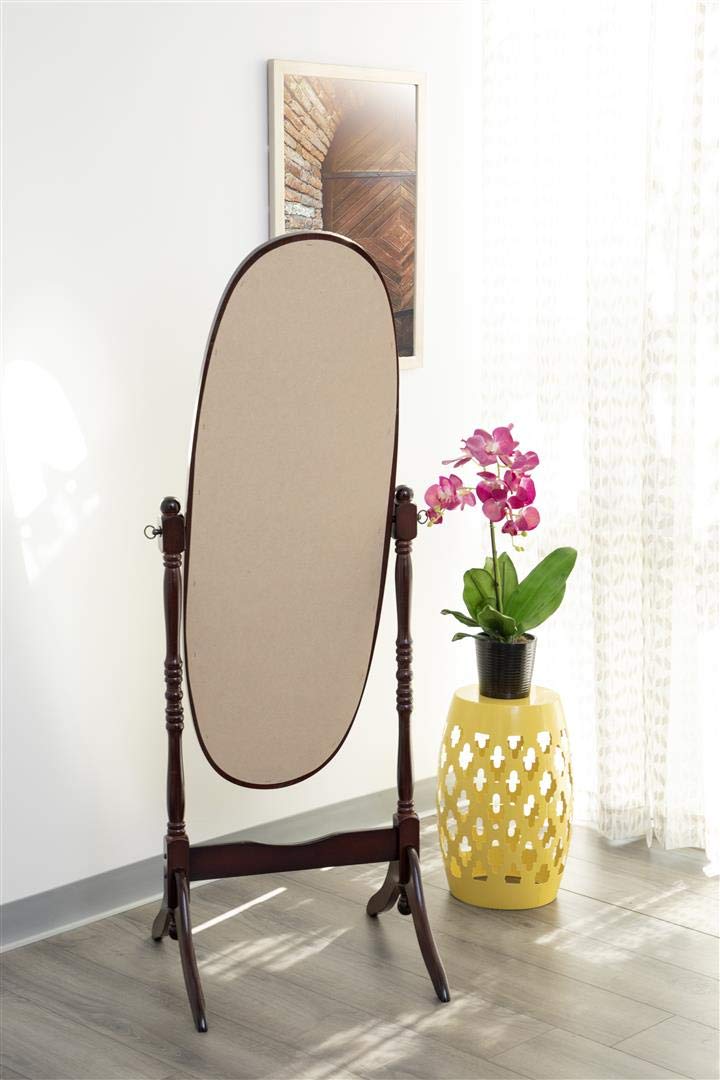 Coaster Home Furnishings Foyet Wood Adjustable Full Length Cheval Mirror Merlot