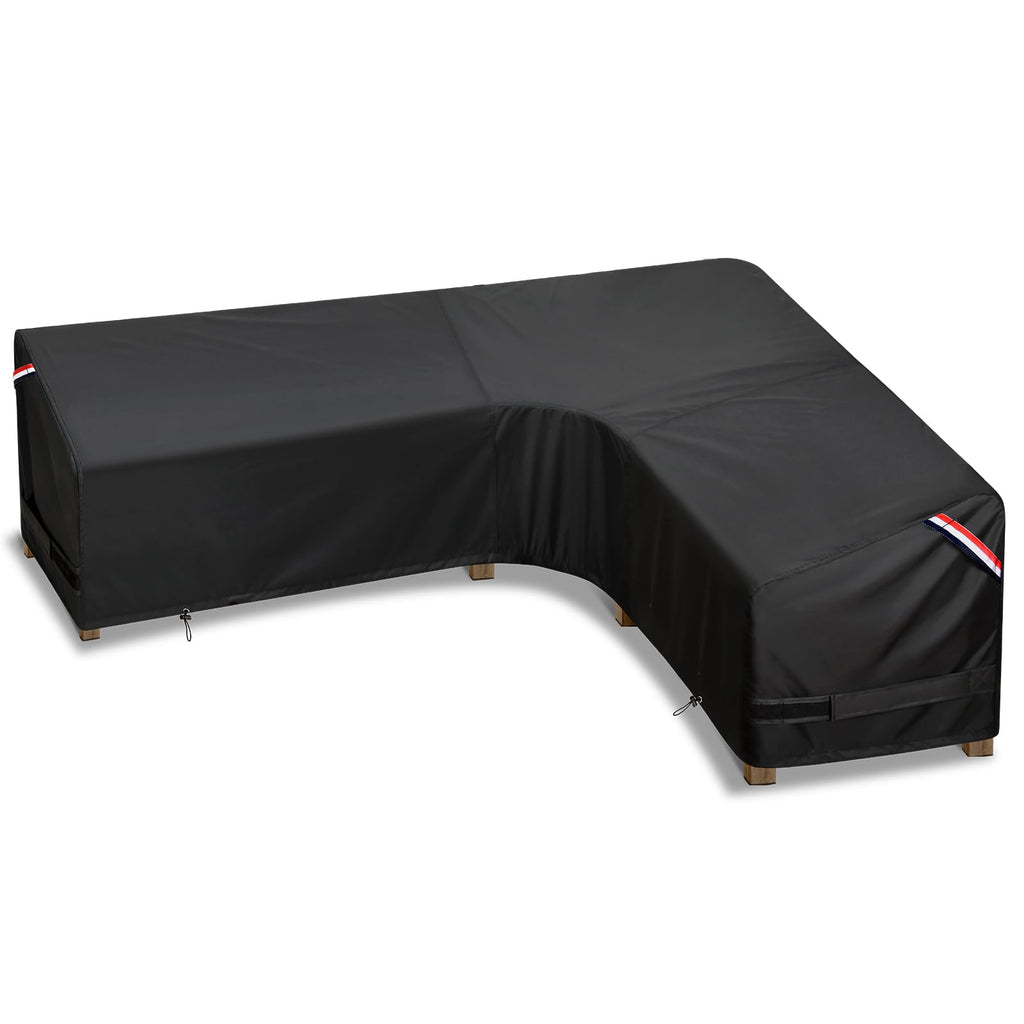 Kylinlucky Patio Sectional Sofa Cover L-Shaped,104'X 83' Waterproof Outdoor Sectional Couch Cover Black