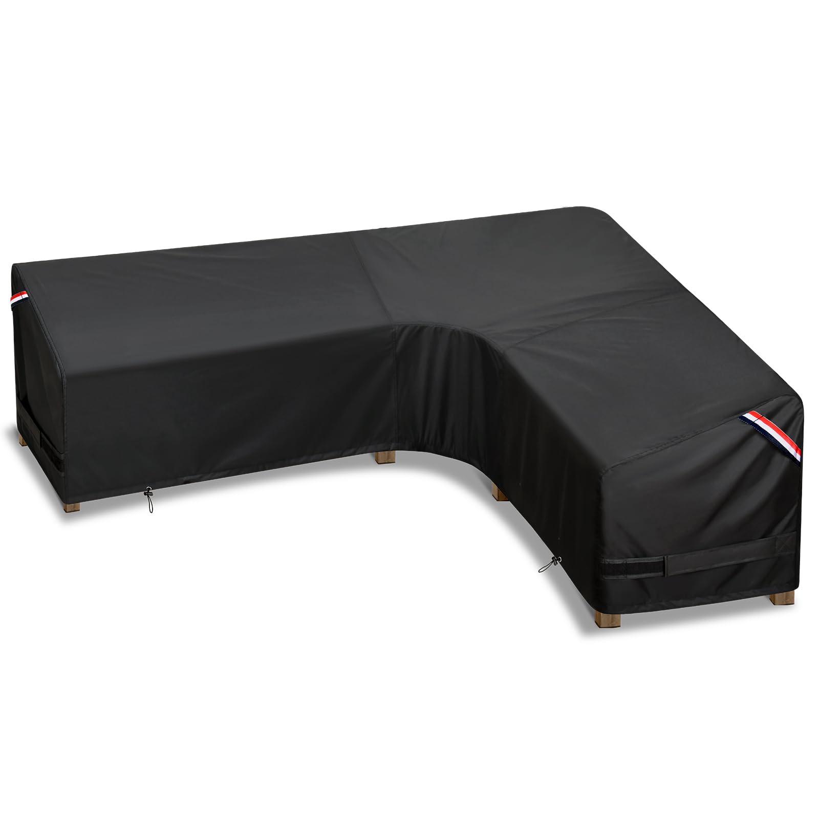 Kylinlucky Patio Sectional Sofa Cover L-Shaped,104'X 83' Waterproof Outdoor Sectional Couch Cover Black