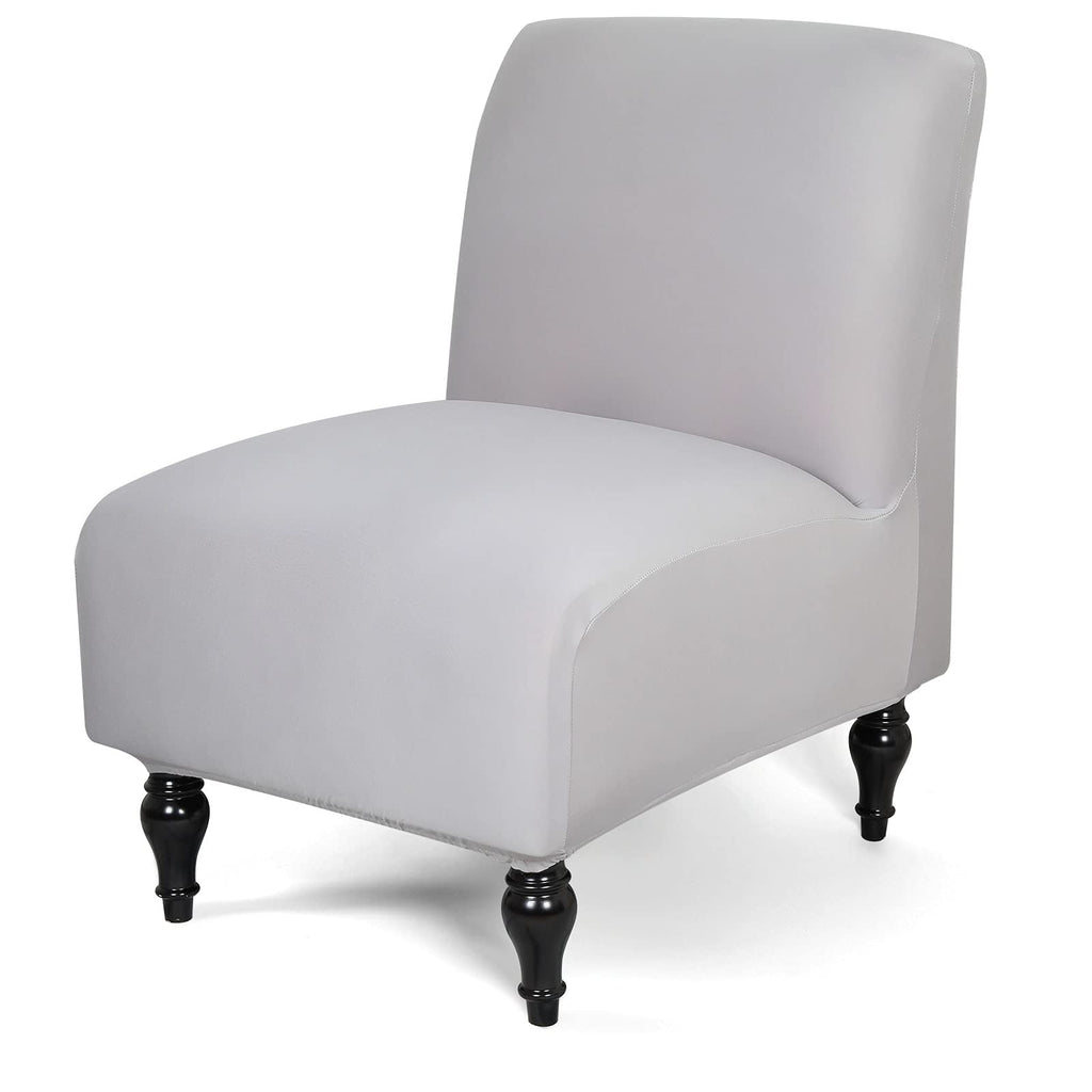 Liykimt Armless Accent Chair Cover Slipcover,Slipper Chair Stretch Spandex Removable For Armless Chair Furniture Protector Covers For Living Dining Room Hotel (Light Gray, 1)