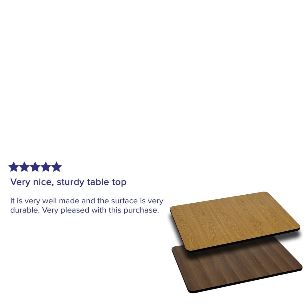 Flash Furniture Glenbrook 30'' x 48'' Rectangular Table Top with Natural or Walnut Reversible Laminate Top