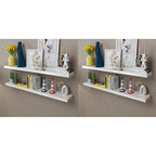 vidaXL Set of 4 Wall Shelves - White and Stylish, Matte Finish, Modern Decor, Easy-to-Install, Resistant MDF Material
