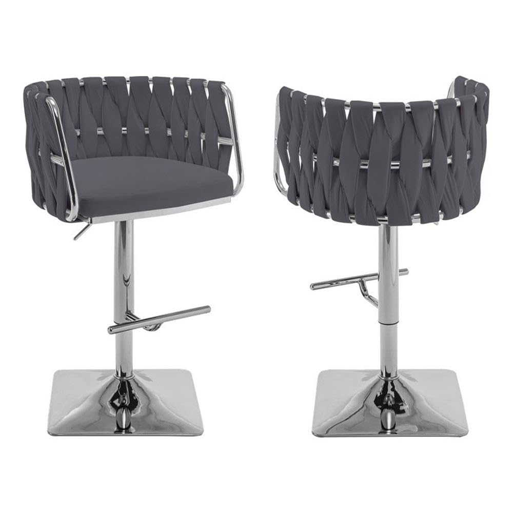 Best Quality Furniture Bs149-Bs158 Bar Stools, Set Of 2, Dark Gray/Silver