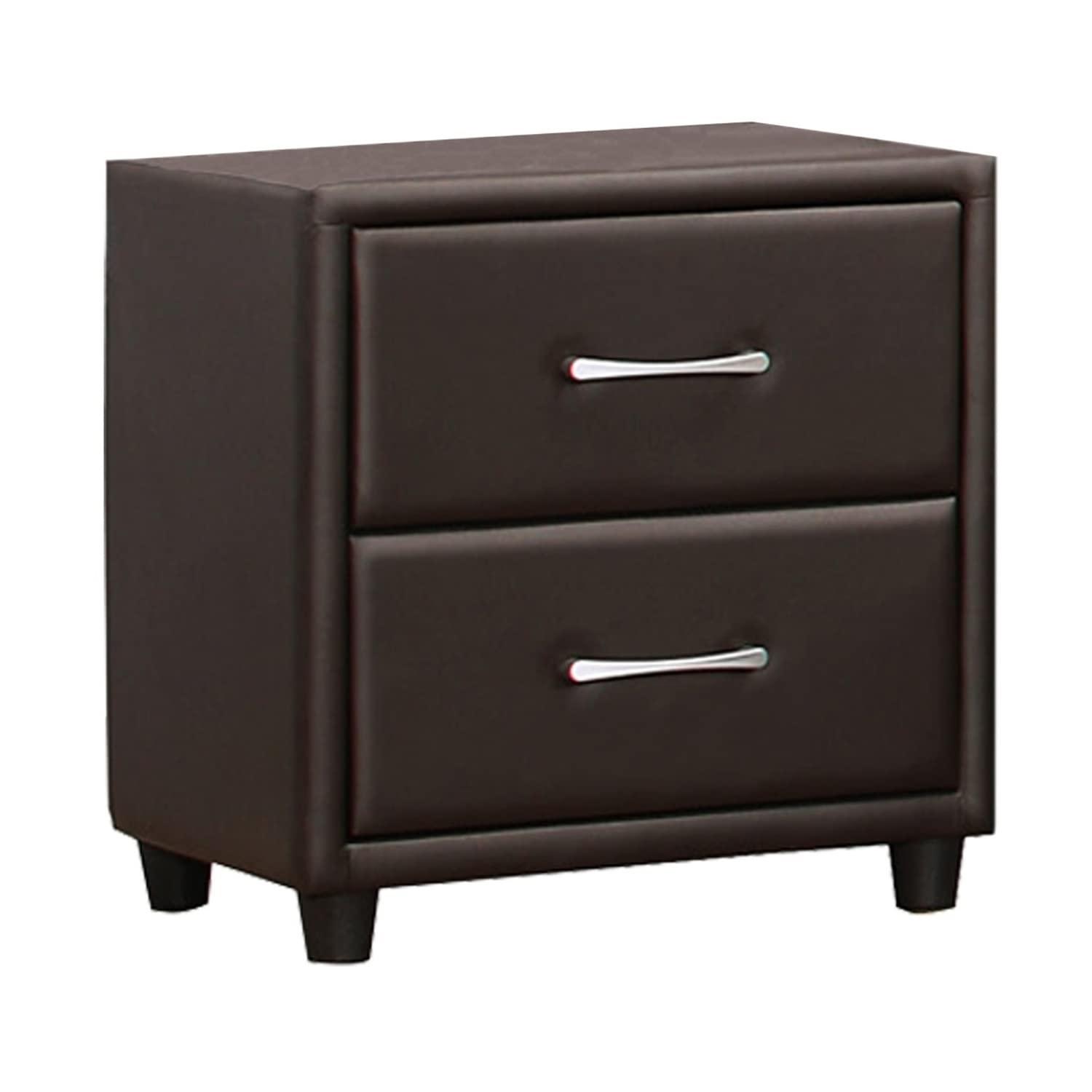 Benjara Benzara Upholstered Wooden Night Stand With Drawers, Black