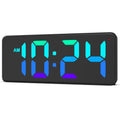 XUANZIT LED Digital Wall Clock with RGB Display, Big Digits, Auto-Dimming, 12/24Hr Format, Small Electric Wall Clock for Living 