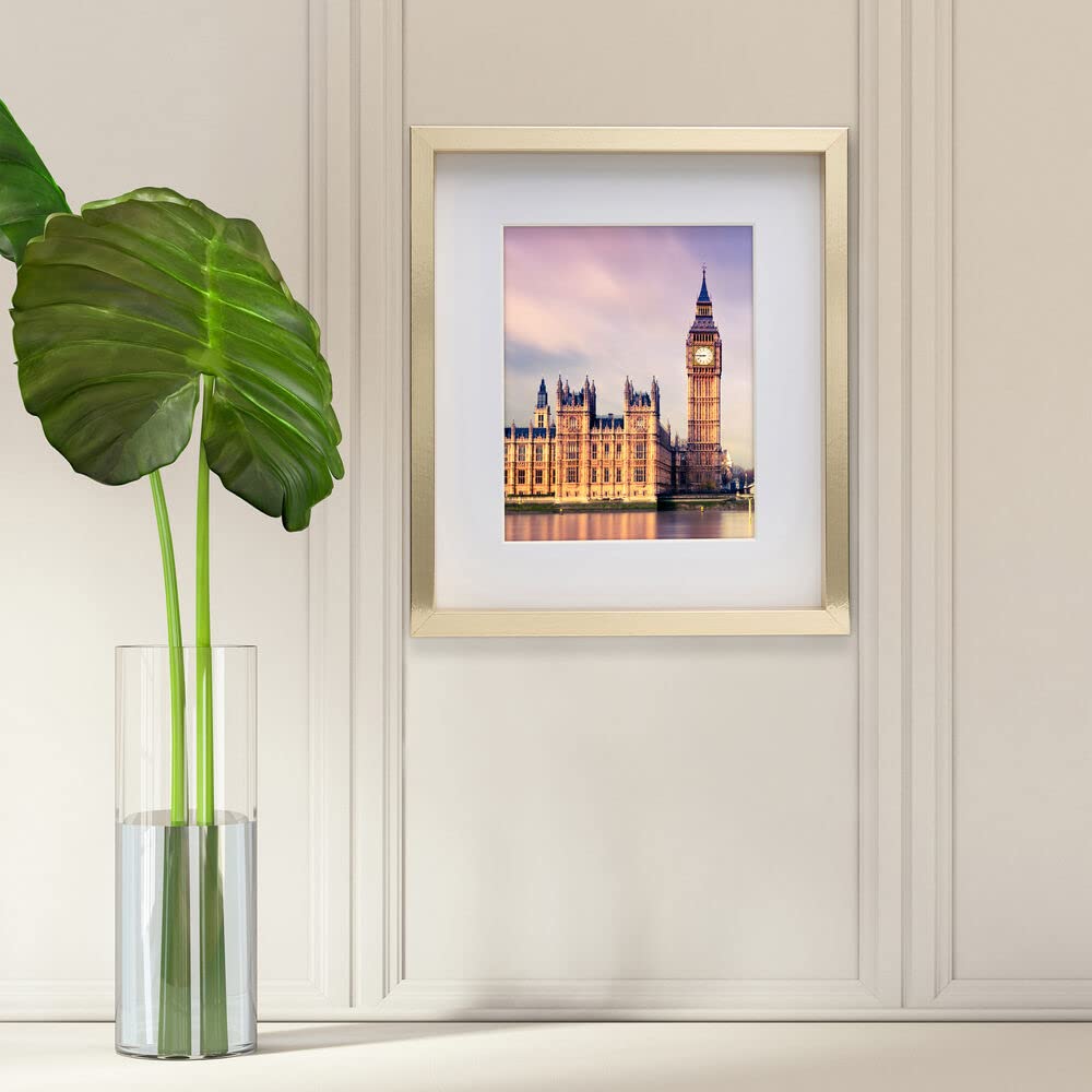 Mikasa Gold Gallery Frame - 11x14 Matted to 8x10, Elegant Gold Finish, Model 5247757