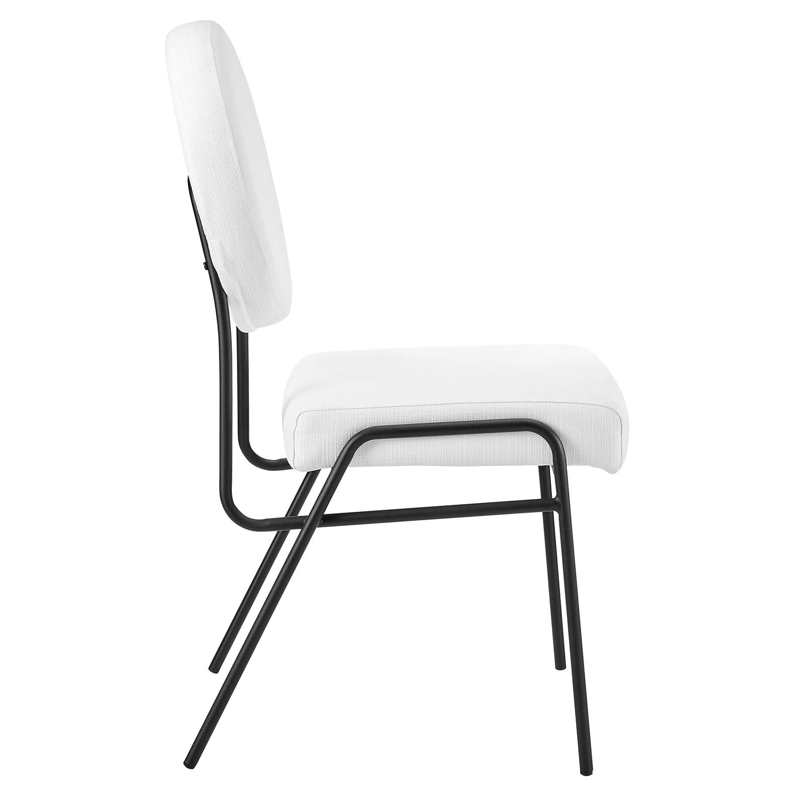 Modway Craft Fabric Upholstered Side Dining Chair in Black White