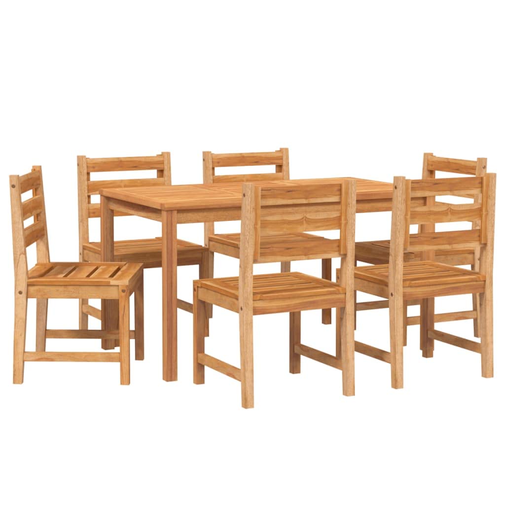 vidaXL Contemporary 9 Piece Patio Dining Set - Fine-Sanded Teak Hardwood, Weather-Resistant, Comfortable Seating, Easy Assembly