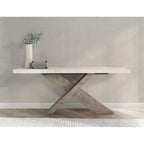 Kosas Home Durant Transitional Wood Console Table in Antique White/Corsican Gray