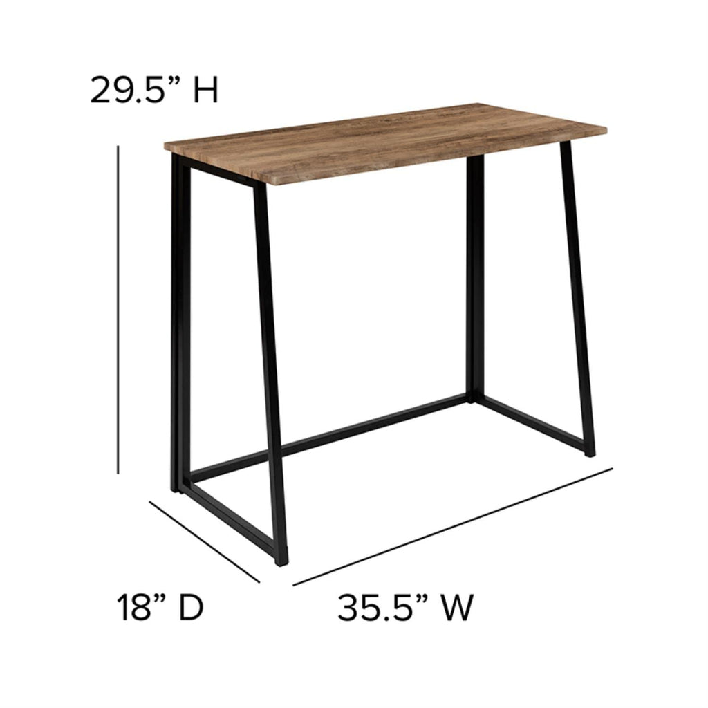 Flash Furniture Walker Small Rustic Natural Home Office Folding Computer Desk - 36"