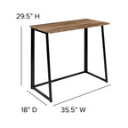 Flash Furniture Walker Small Rustic Natural Home Office Folding Computer Desk - 36"