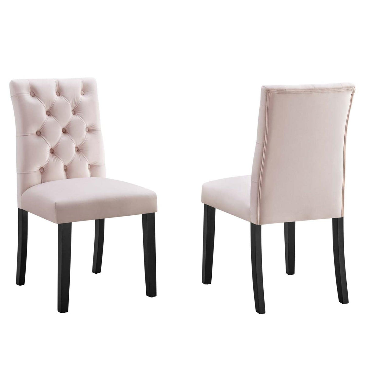 Modway Duchess Velvet Set Of 2 Dining Chairs With Pink Finish Eei-5011-Pnk