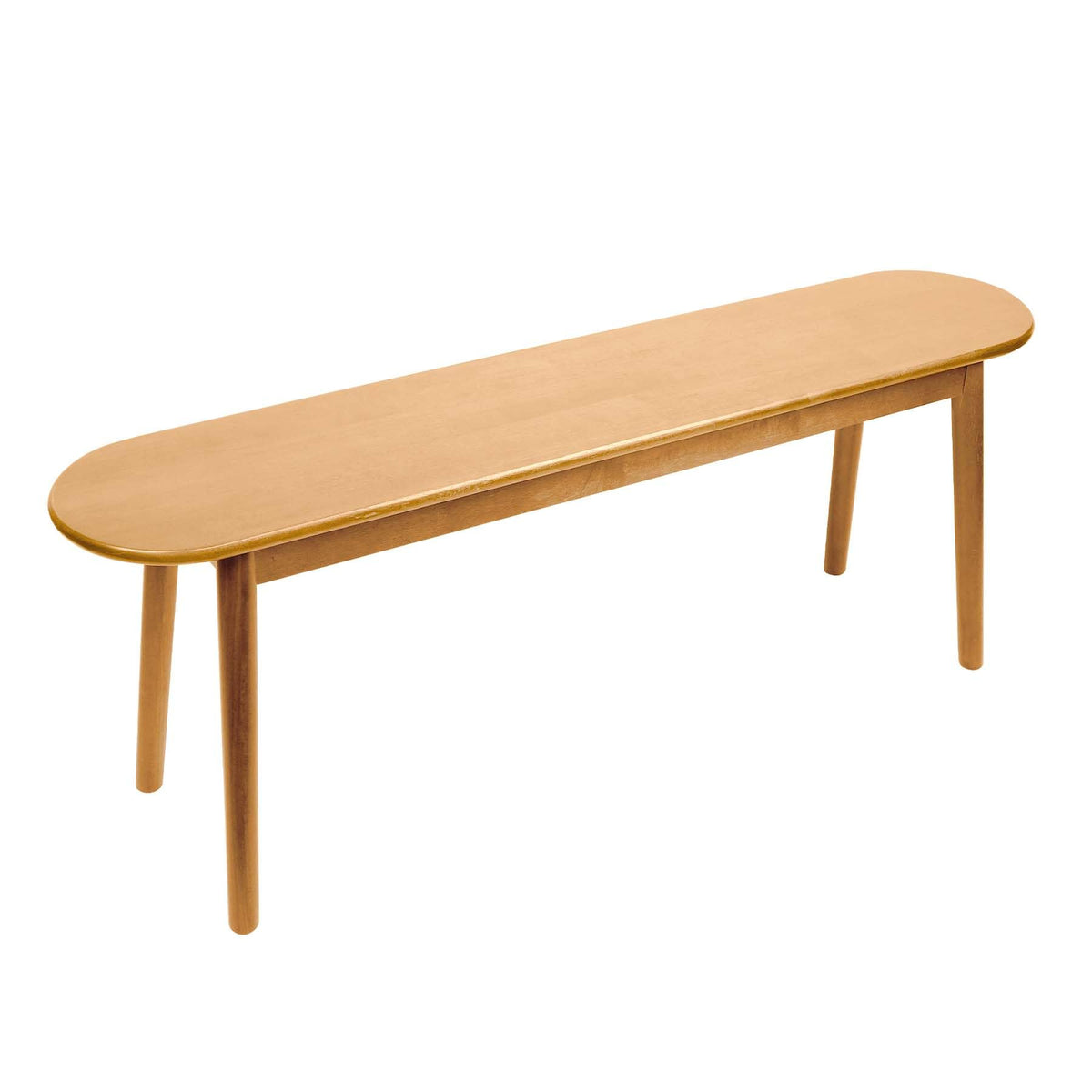 Cttasty Entryway Bench, Solid Wood Dining Bench, Midcentury End Of Bed Bench W/Rounded Corner, Outdoor Bench W/Robust Construction, Bedroom Bench, 10.24' W X 17.72' H(Natural 47.2Inches)