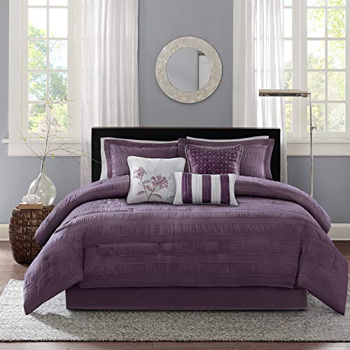 Madison Park Luxe Comforter Set-Modern Stitching Design All Season Down Alternative Cozy Bedding With Matching Shams, Decorative