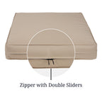 Covers & All Square Outdoor Patio Cushion Slipcovers, Water, Tear & Uv Resistant Pu Coated Polyester Cover With Double Zippers For Indoor & Outdoor Use (Pack Of 2) (16' L X 16' W X 4' Thick, Beige)
