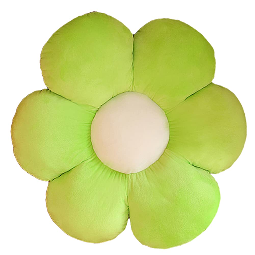 Lannery Flower Plush Throw Pillows, Flower Floor Pillow Seating Cushion Toy For Reading, Room, Watching Tv (19.7', Green)