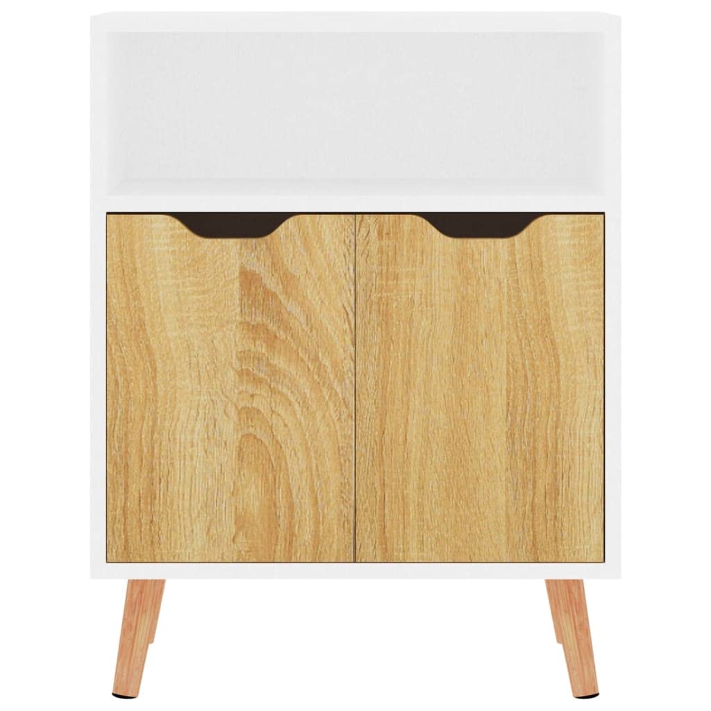 vidaXL Sideboard White and Sonoma Oak 23.6&quot;x11.8&quot;x28.3&quot; Chipboard