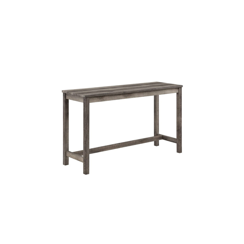 Lilola Home Oriana Brown 4 Piece Counter Height 36" Pub Table Set with Tufted Creamy White Linen Stools