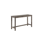 Lilola Home Oriana Brown 4 Piece Counter Height 36" Pub Table Set with Tufted Creamy White Linen Stools