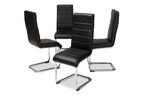 Baxton Studio Marlys Modern and Contemporary Black Faux Leather Upholstered Dining Chair