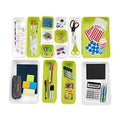 Cutting Edge Interlocking Drawer Organizer (Set Of 14, White & Green)