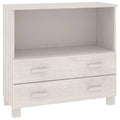 vidaXL Solid Pinewood Sideboard HAMAR- White 33.5"x13.8"x31.5"- Decorative and Practical Storage Solution- Elegant Design with Sturdy Tabletop, Ample Space with Compartments and Drawers