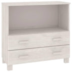vidaXL Solid Pinewood Sideboard HAMAR- White 33.5"x13.8"x31.5"- Decorative and Practical Storage Solution- Elegant Design with Sturdy Tabletop, Ample Space with Compartments and Drawers