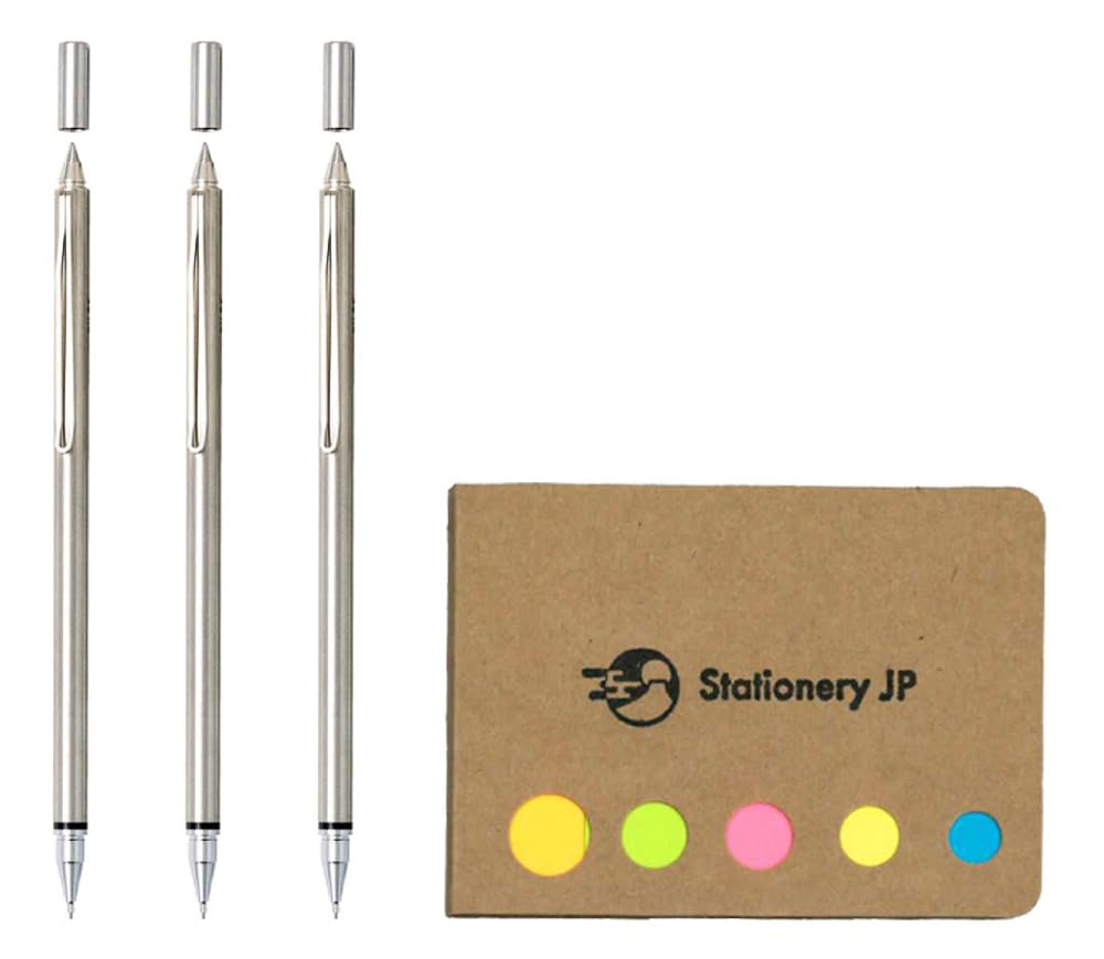 Pilot Birdy Switch Multi Pen, Ballpoint Pen 0.7Mm Black Ink + Mechanical Pencil 0.5 Mm, 3-Pack, Sticky Notes Value Set