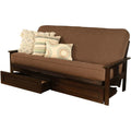 Kodiak Furniture Monterey Espresso Storage Sofa with Cocoa Brown Fabric Mattress