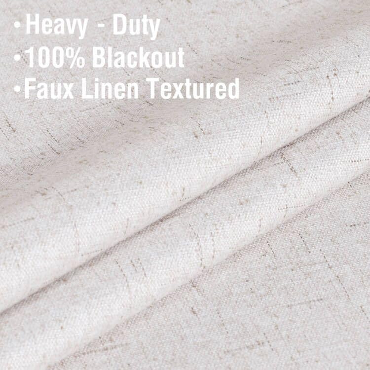 H.Versailtex 100% Blackout Curtains Linen Textured Blackout Curtains For Bedroom Full Light Blocking Thermal Insulated Curtain P