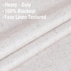 H.Versailtex 100% Blackout Curtains Linen Textured Blackout Curtains For Bedroom Full Light Blocking Thermal Insulated Curtain P