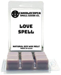 Candlecopia Love Spell Strongly Scented Hand Poured Vegan Wax Melts, 12 Scented Wax Cubes, 6.4 Ounces in 2 x 6-Packs