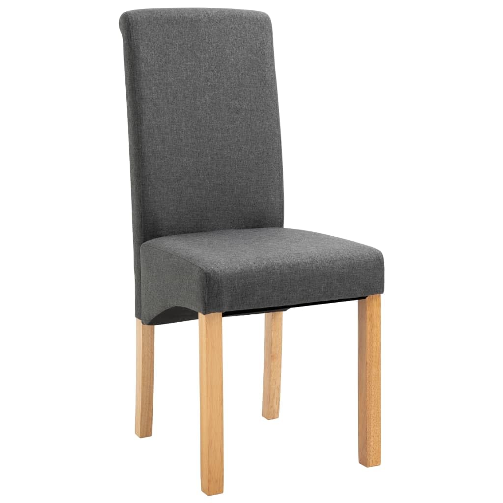 vidaXL Dining Chairs Set of 2 - Upholstered Side Chairs - Gray Fabric - Modern Wood Frame - Ideal for Dining and Living Rooms - 16.5" W x 21.5" D x 37.8" H