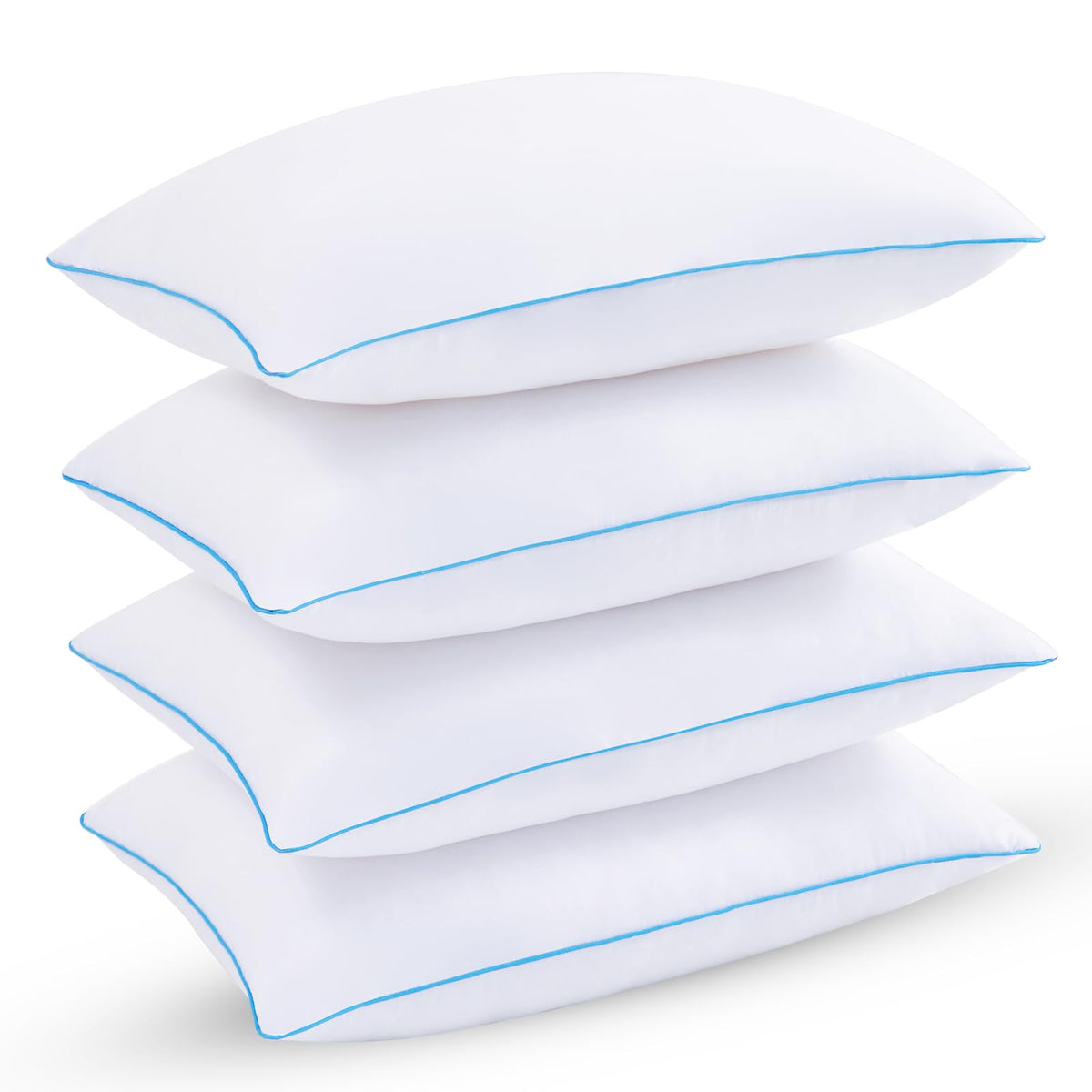 Uniqwamer Bed Pillows For Sleeping 4 Pack - Luxury Hotel Quality Pillows Standard Size Set Of 4 - Cooling Pillows With Premium P