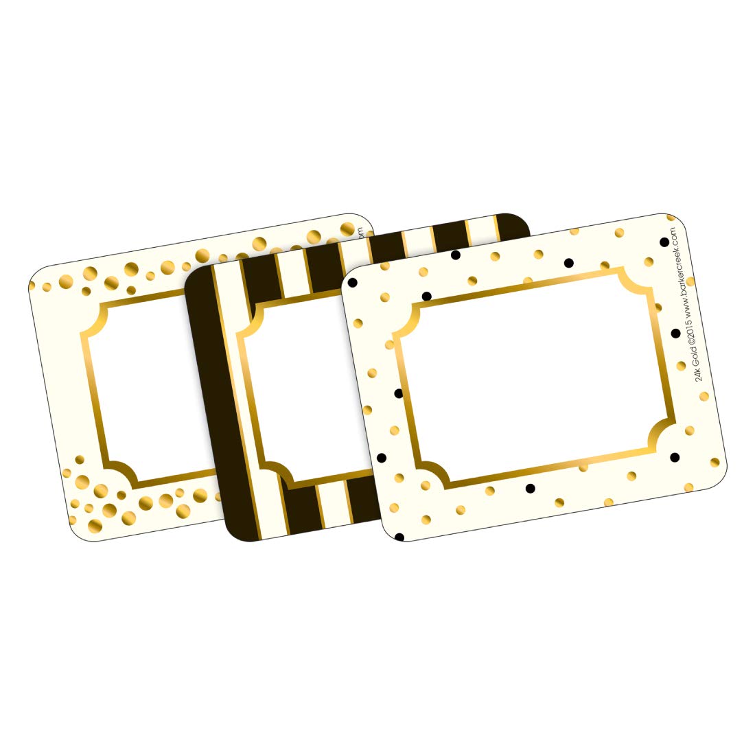 Barker Creek Name Badges & Self-Adhesive Labels, Gold, Multi-Design, Multi-Purpose Name Tags, Gift Tags, And More! 3.5' X 2.75'
