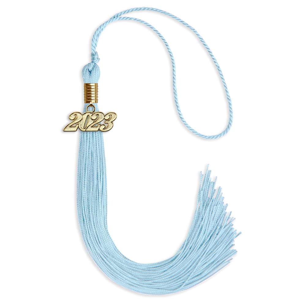 Endea Graduation Single Color Tassel with Gold Date Drop (Light Blue, 2023)